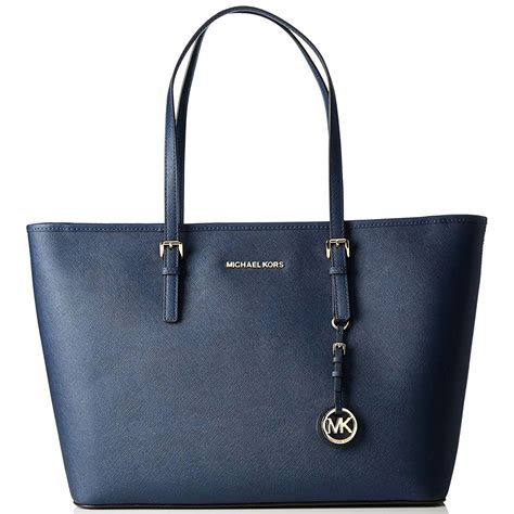 michael kors jet set medium travel tote navy|michael kors carryall pale peanut.